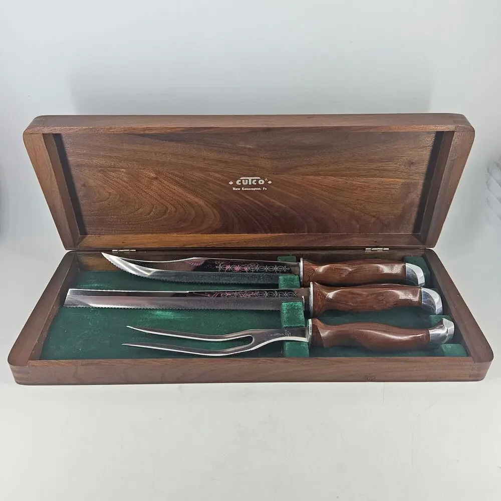 Vintage 3 pc Cutco Carving Set 1011 1012 1013 w Original box